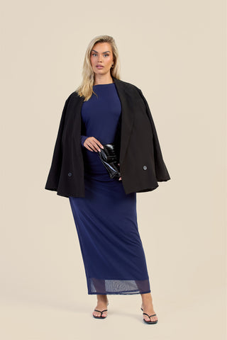 Curve Ruched Long Sleeve Midaxi Dress