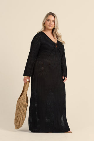 Curve Crochet Ring Detail Resort Kaftan