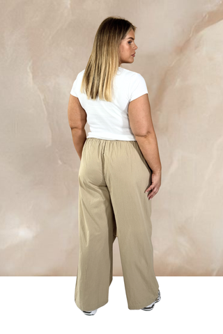Curve woven casual cargo trousers in stone