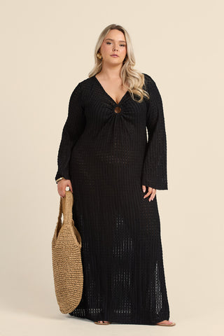 Curve Crochet Ring Detail Resort Kaftan