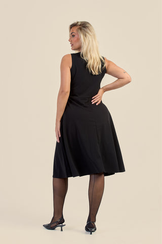 Curve Square Neck Flared Scuba Skater Dress