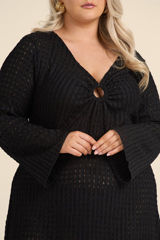 Curve Crochet Ring Detail Resort Kaftan