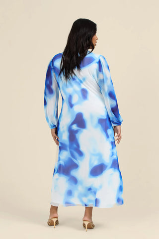 Curve Tie Dye Button Front Midi Dress