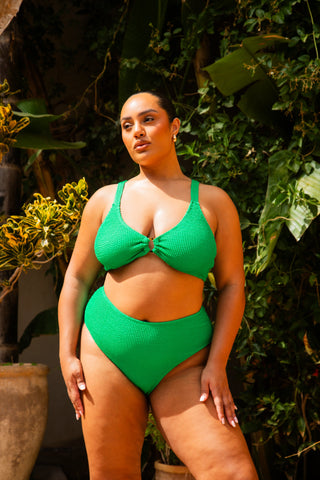 Curve Crinkle Trim Detail Bikini Set