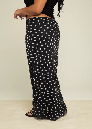 Curve Polka Dot Straight Fit Mesh Maxi Skirt