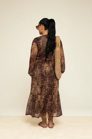 Curve Leopard Print Midaxi Smock Dress