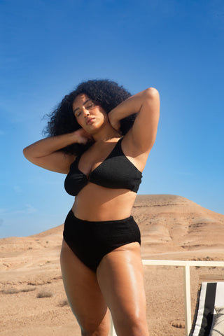 Curve Crinkle Trim Detail Bikini Set
