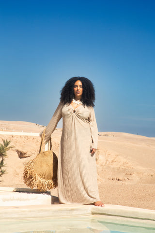 Curve Crochet Ring Detail Resort Kaftan