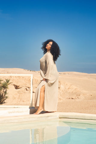 Curve Crochet Ring Detail Resort Kaftan