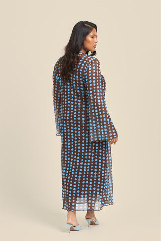 Curve Polka Dot Swing Style Maxi Dress