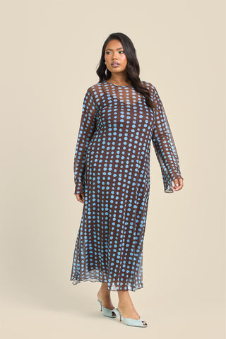 Curve Polka Dot Swing Style Maxi Dress