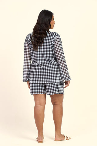 Curve Gingham Print Flippy Short