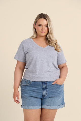 Curve V Neck Cotton Tee