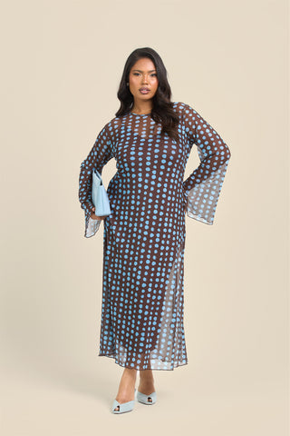 Curve Polka Dot Swing Style Maxi Dress