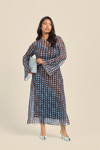 Curve Polka Dot Swing Style Maxi Dress