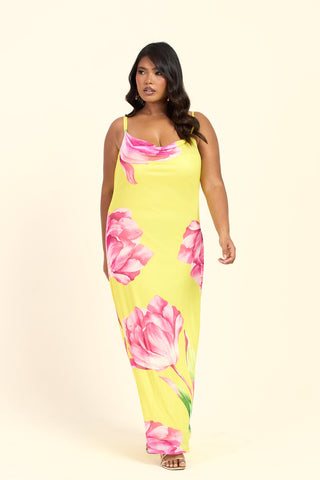 Curve Statement Floral Strappy Maxi Dress