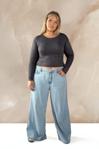 Curve long sleeve layering basic in Slate grey