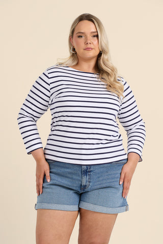 Curve Striped Cotton Top