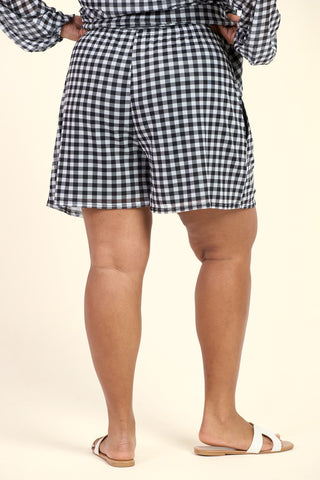 Curve Gingham Print Flippy Short