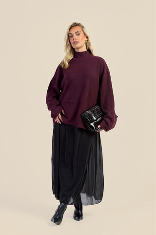 Curve Stretch Woven Maxi Skirt
