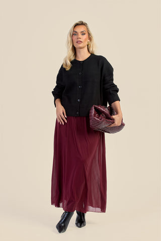 Curve Stretch Woven Maxi Skirt