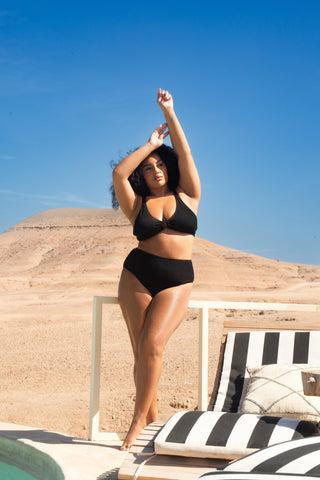 Curve Crinkle Trim Detail Bikini Set