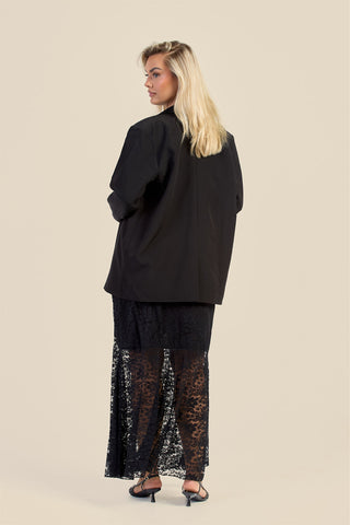 Curve Half Lined Lace Godet Detail Maxi Skirt
