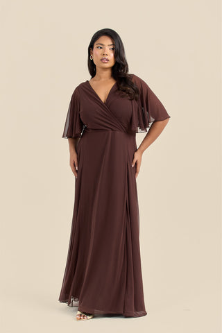 Curve Angel Sleeve Wrap Front Maxi Dress