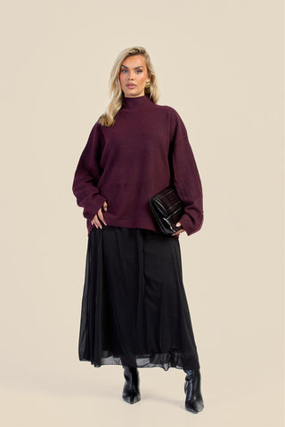 Curve Stretch Woven Maxi Skirt