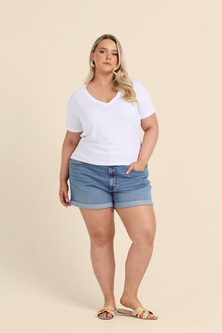 Curve V Neck Cotton Tee