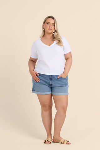 Curve V Neck Cotton Tee