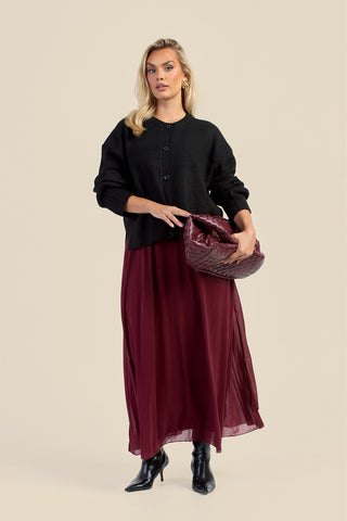 Curve Stretch Woven Maxi Skirt