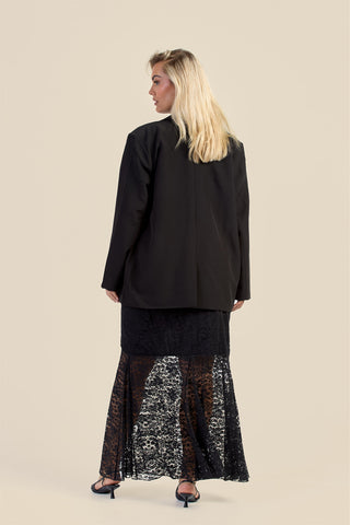 Curve Half Lined Lace Godet Detail Maxi Skirt