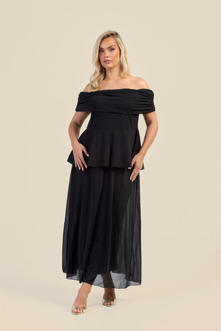 Curve Stretch Woven Maxi Skirt