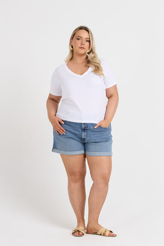 Curve V Neck Cotton Tee