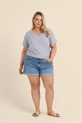 Curve V Neck Cotton Tee