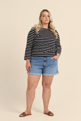 Curve Striped Cotton Top