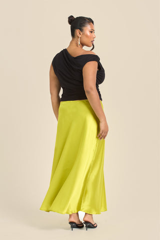 Curve Satin Bias Cut Midaxi Skirt