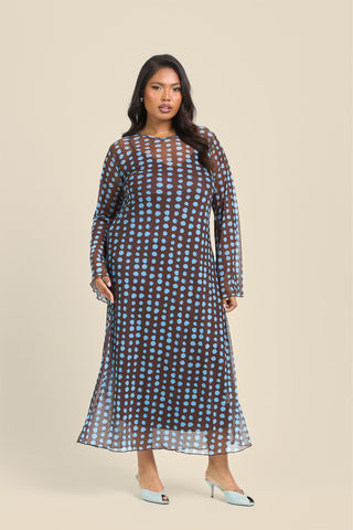 Curve Polka Dot Swing Style Maxi Dress