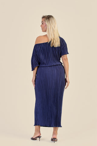 Curve Plisse Drop Shoulder Midaxi Dress