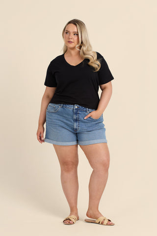 Curve V Neck Cotton Tee