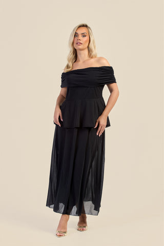 Curve Stretch Woven Maxi Skirt