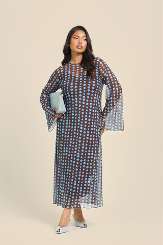 Curve Polka Dot Swing Style Maxi Dress
