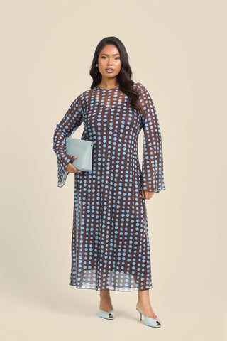 Curve Polka Dot Swing Style Maxi Dress
