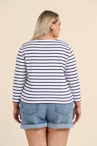 Curve Striped Cotton Top