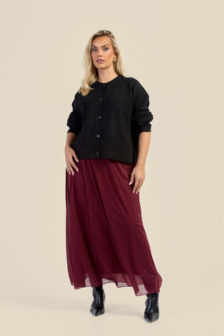 Curve Stretch Woven Maxi Skirt