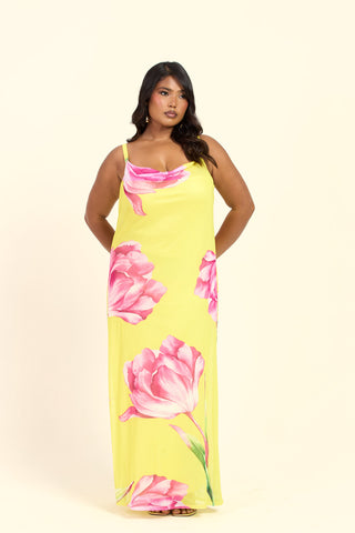 Curve Statement Floral Strappy Maxi Dress