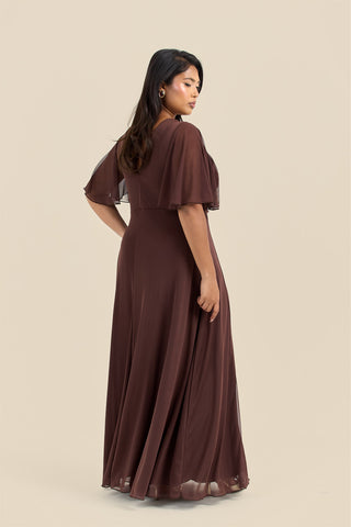 Curve Angel Sleeve Wrap Front Maxi Dress