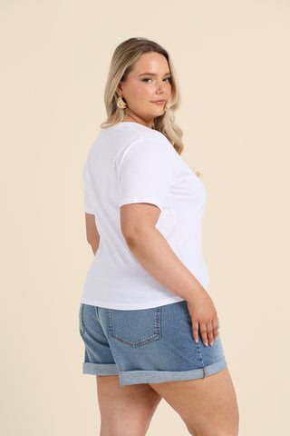 Curve V Neck Cotton Tee