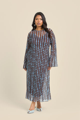 Curve Polka Dot Swing Style Maxi Dress
